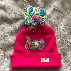 Shopkins Girls Beanie One Size Pink Characters stretch Cozy Warm Winter Snow